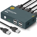 HDMI KVM Switch 2 Port, USB2.0, Ultra HD 4K @30Hz, 2 PC Share 1 Set of Keyboard, Mouse and Monitor, with 2 USB and 2 HDMI Cables, Support Wireless Keyboard and Mouse Pack of 2 G39253