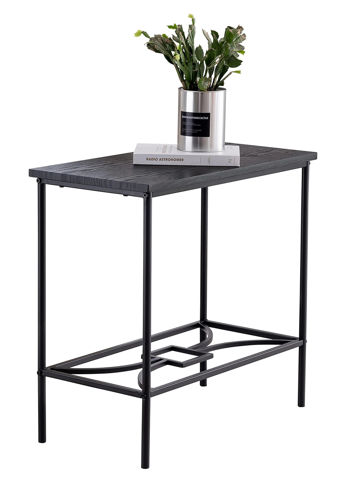 Black Metal & Wood Side Table N30966