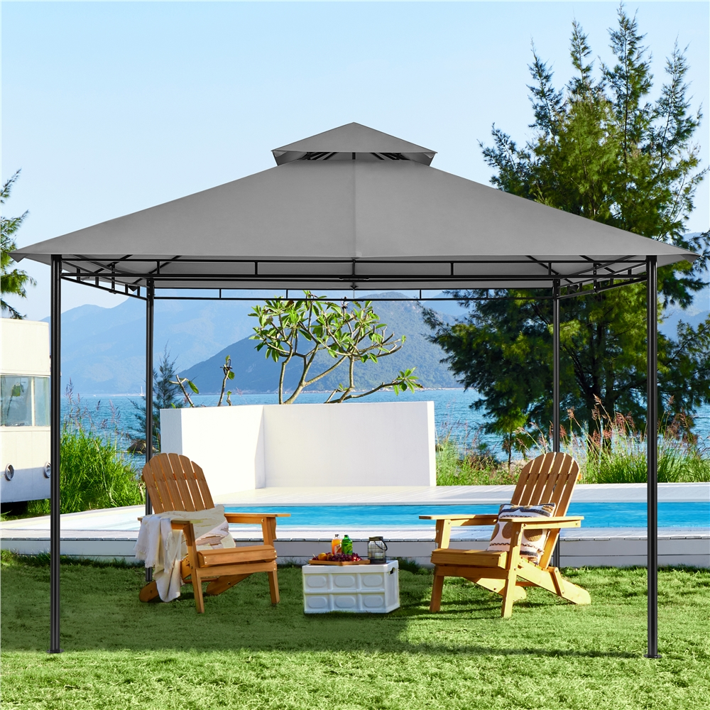 11×11 ft Outdoor Patio Gazebo Tent, Dark Gray K855