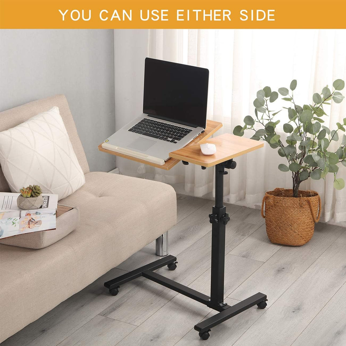 Rolling Laptop Table with Wheels B10584