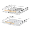 Extendable Slide Out Cabinet Organizer Pull Out Pantry Shelves Drawers Under Sink Sliding Basket, Adjusted Width 16.1"-26.3", 2 Pack O4204