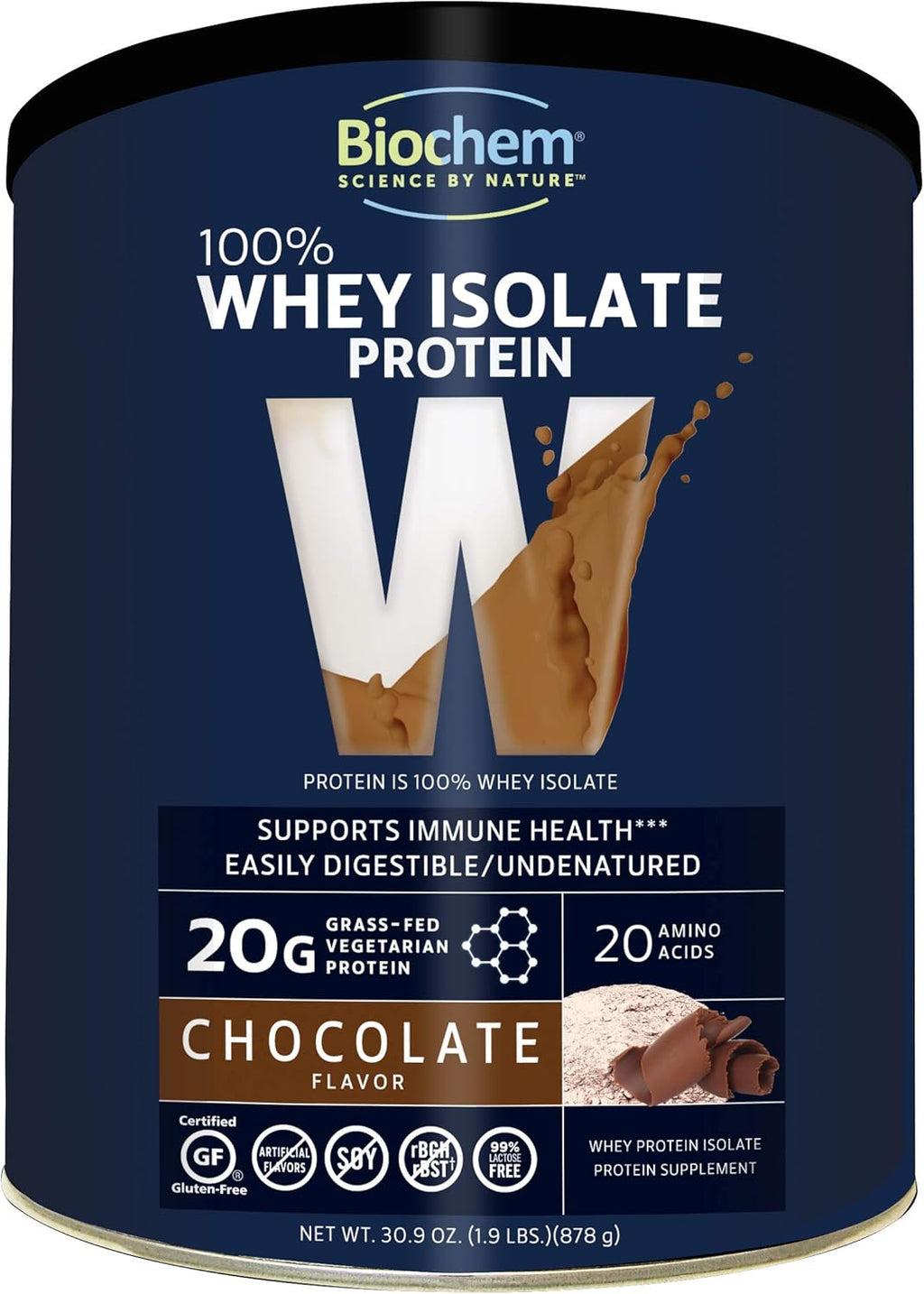 100% Whey Isolate Protein - Chocolate - 30.9 oz Y758