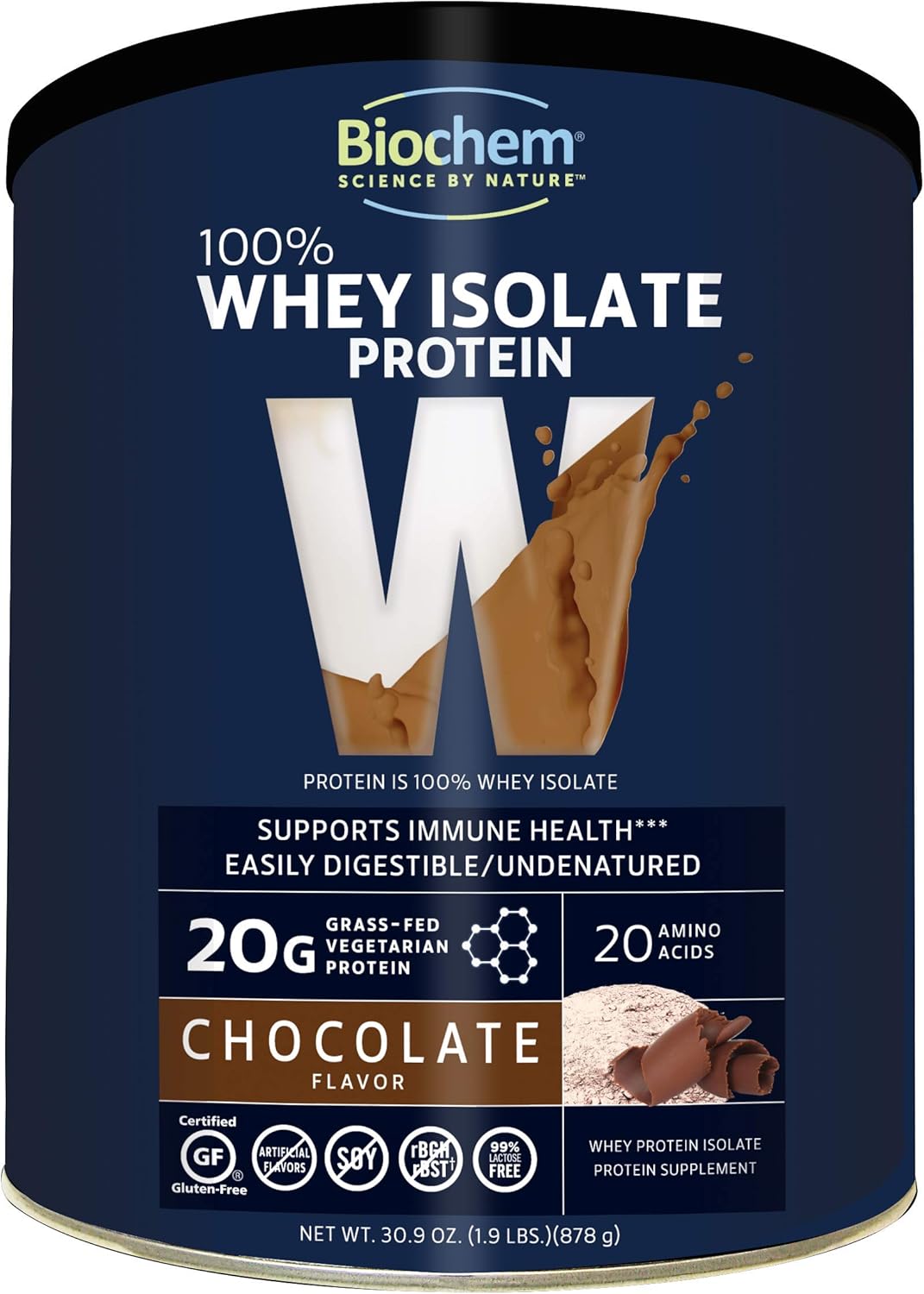 100% Whey Isolate Protein - Chocolate - 30.9 oz Y758