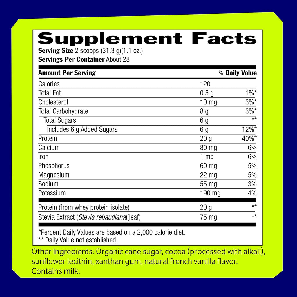 100% Whey Isolate Protein - Chocolate - 30.9 oz Y758