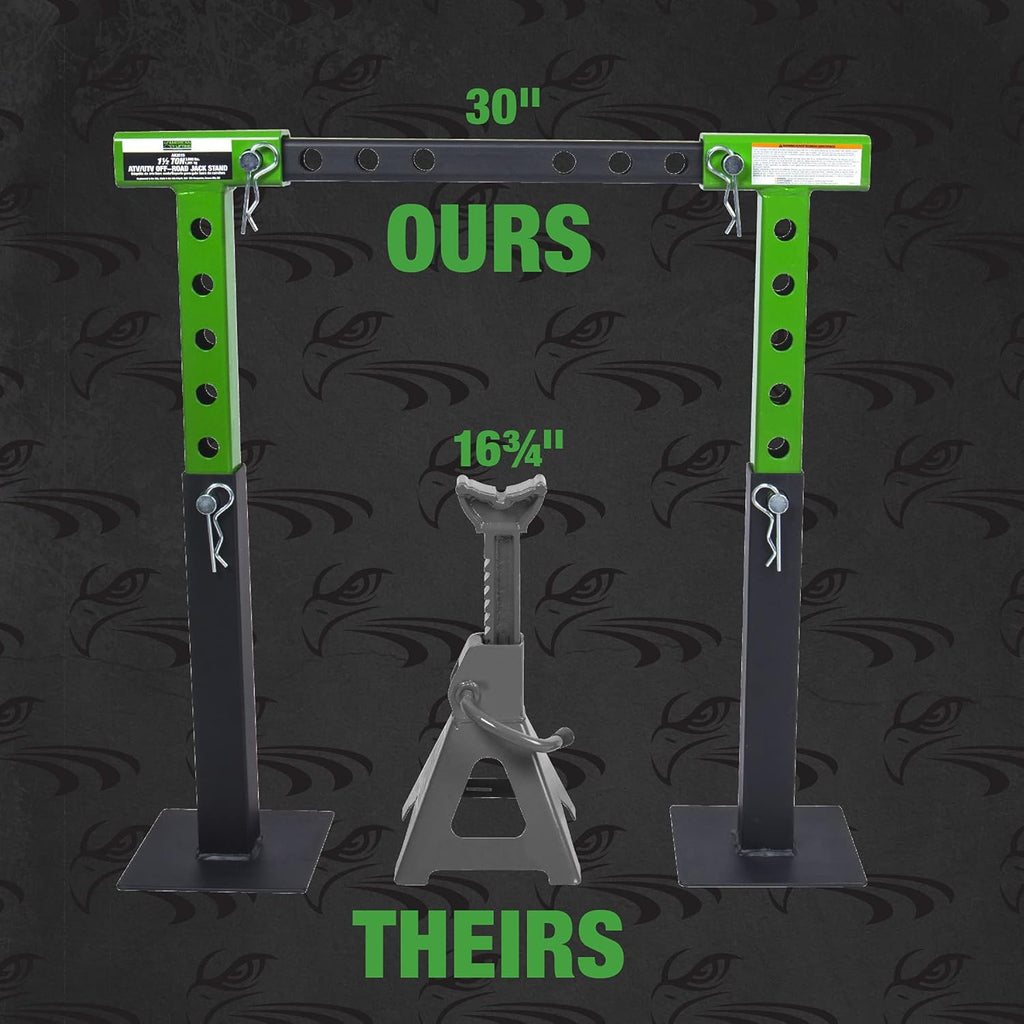 1.5 Ton ATV UTV Jack Stands with Rack Bar Saddle K7817