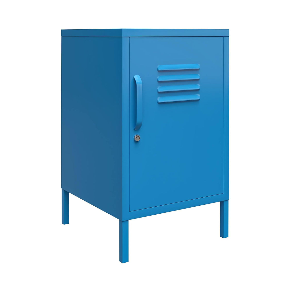 Blue Metal Locker End Table V2257