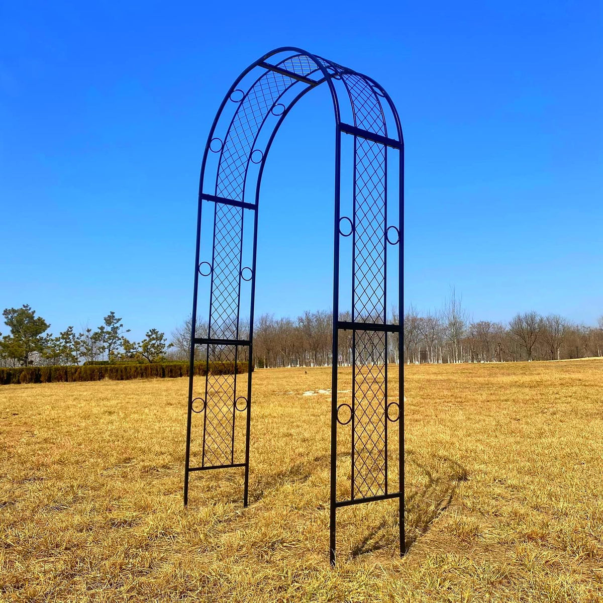 Black 47'' Wx87.5'' H Metal Garden Arch B8477