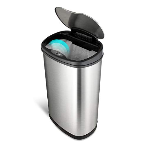 Stainless Steel Motion Sensor Trash Can, 50liters, Silver S211