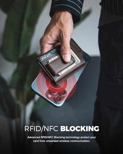 Slim Leather RFID Blocking Wallet with Money Clip O931401