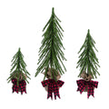 Artificial 24 in. Green Christmas Tabletop Tree Set of 3 U561863