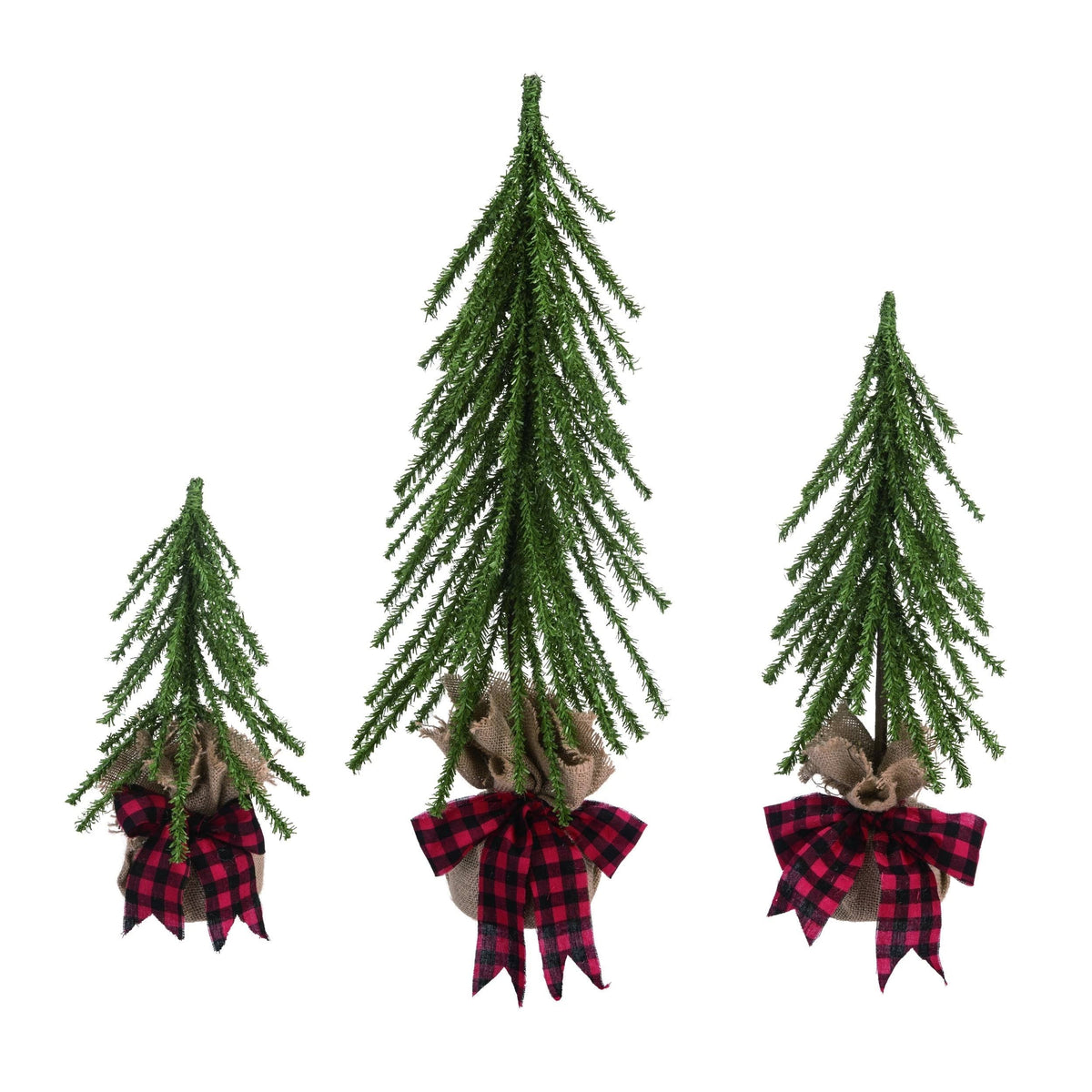 Artificial 24 in. Green Christmas Tabletop Tree Set of 3 U561863