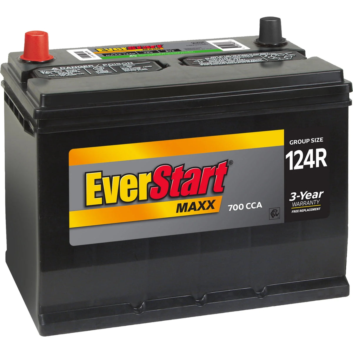 Lead Acid Automotive Battery, Group Size 124R 12 Volt, 700 CCA W4192