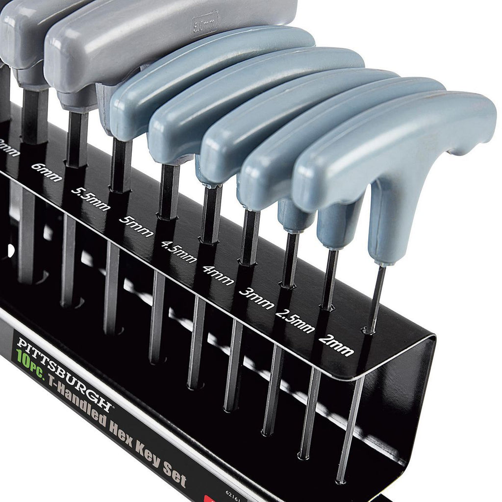 Metric T-Handle Hex Key Set, 10 Piece R87495