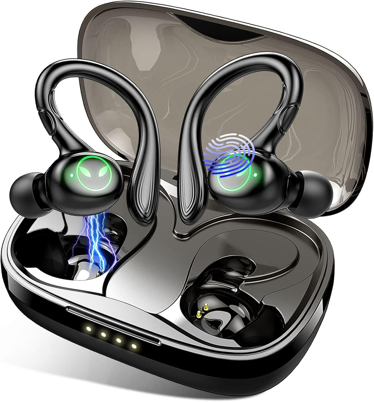 Wireless Earbud with Detachable Earhooks, IP7 Waterproof, 40H Playtime N4553