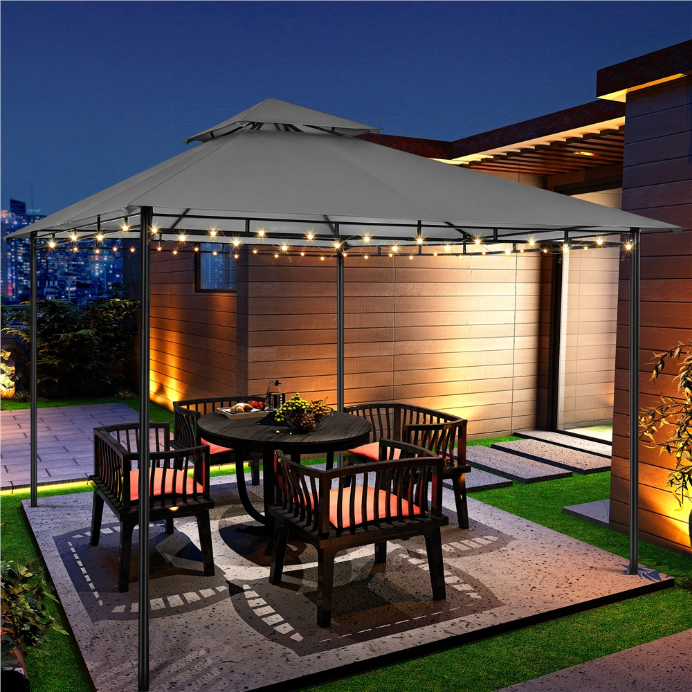 11×11 ft Outdoor Patio Gazebo Tent, Dark Gray K855