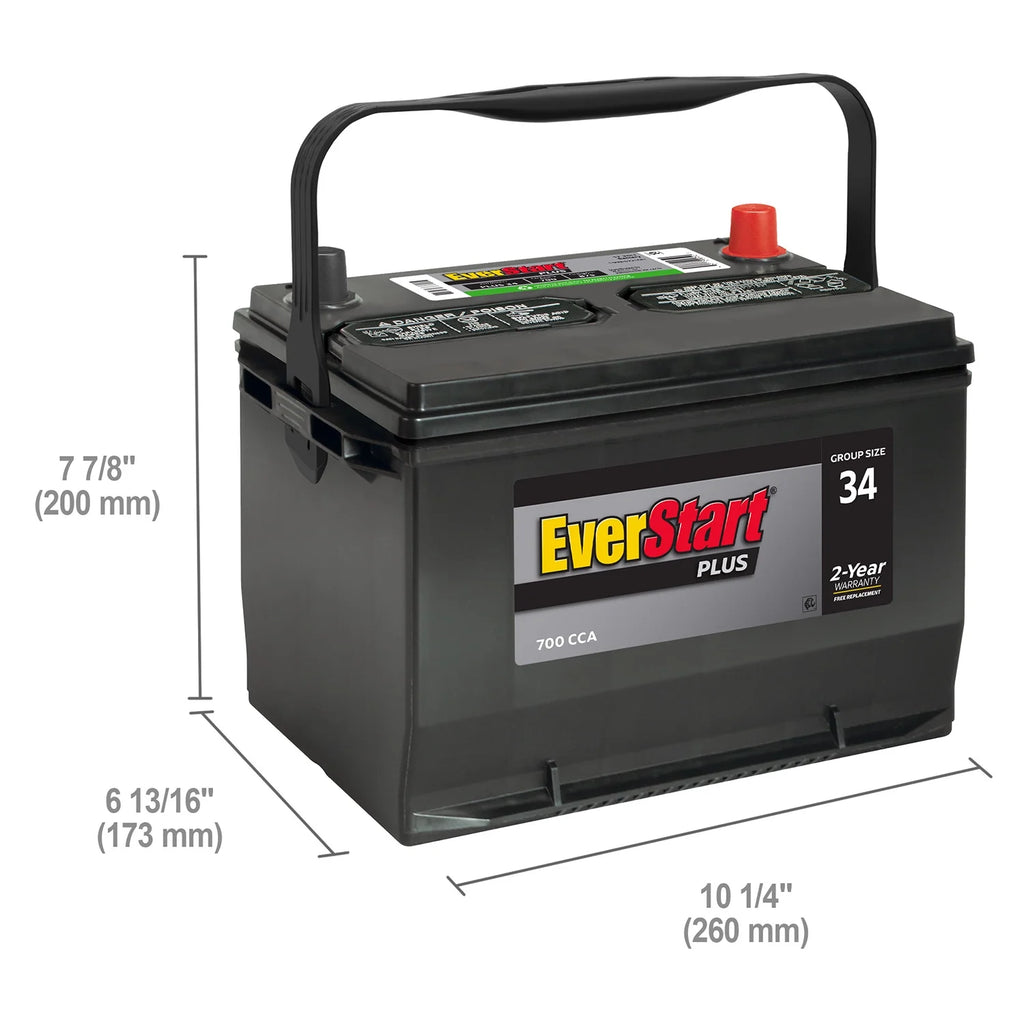 Lead Acid Automotive Battery, Group Size 34 12 Volt, 700 CCA F330334