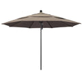 11' Patio Umbrella with Black Aluminum Pole Fiberglass Ribs O935