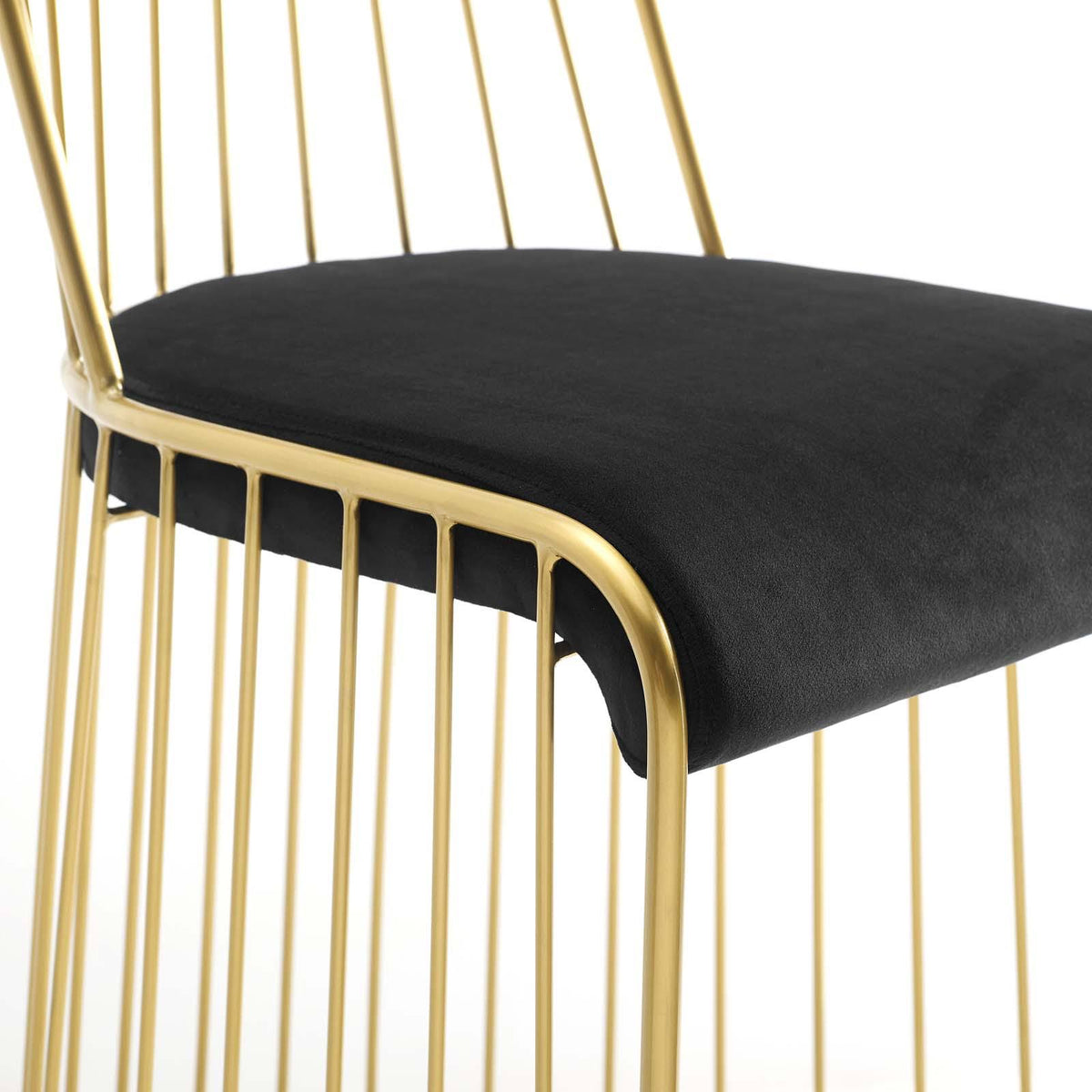 Gold Stainless Steel Velvet Bar Stool W612778
