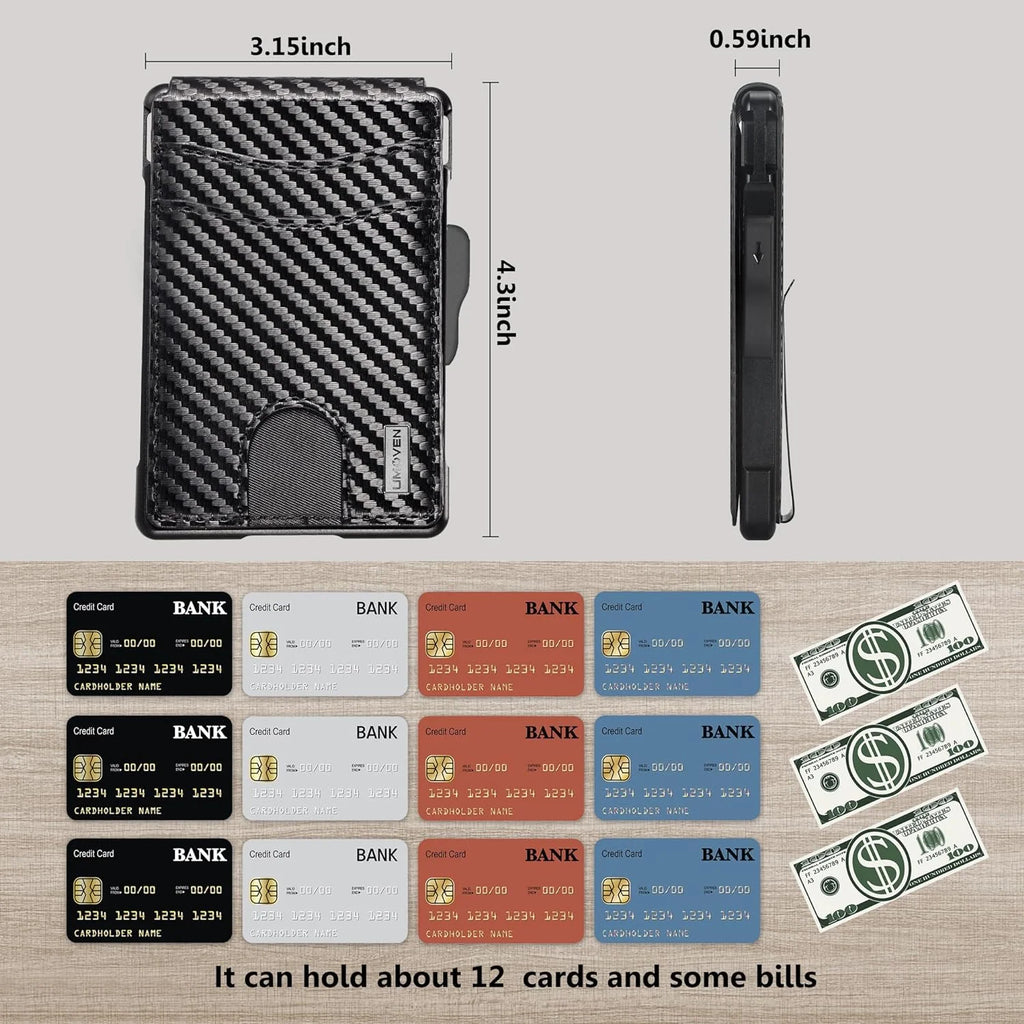 Slim Leather Bifold Wallet with Money Clip S7051