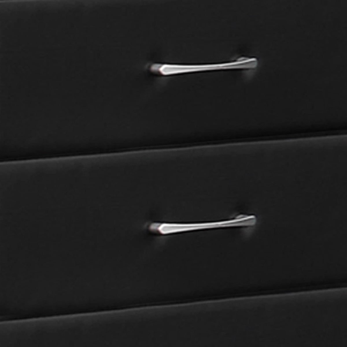 Black 5 Drawer Leatherette Wooden Frame Chest with Tapered Legs C5730