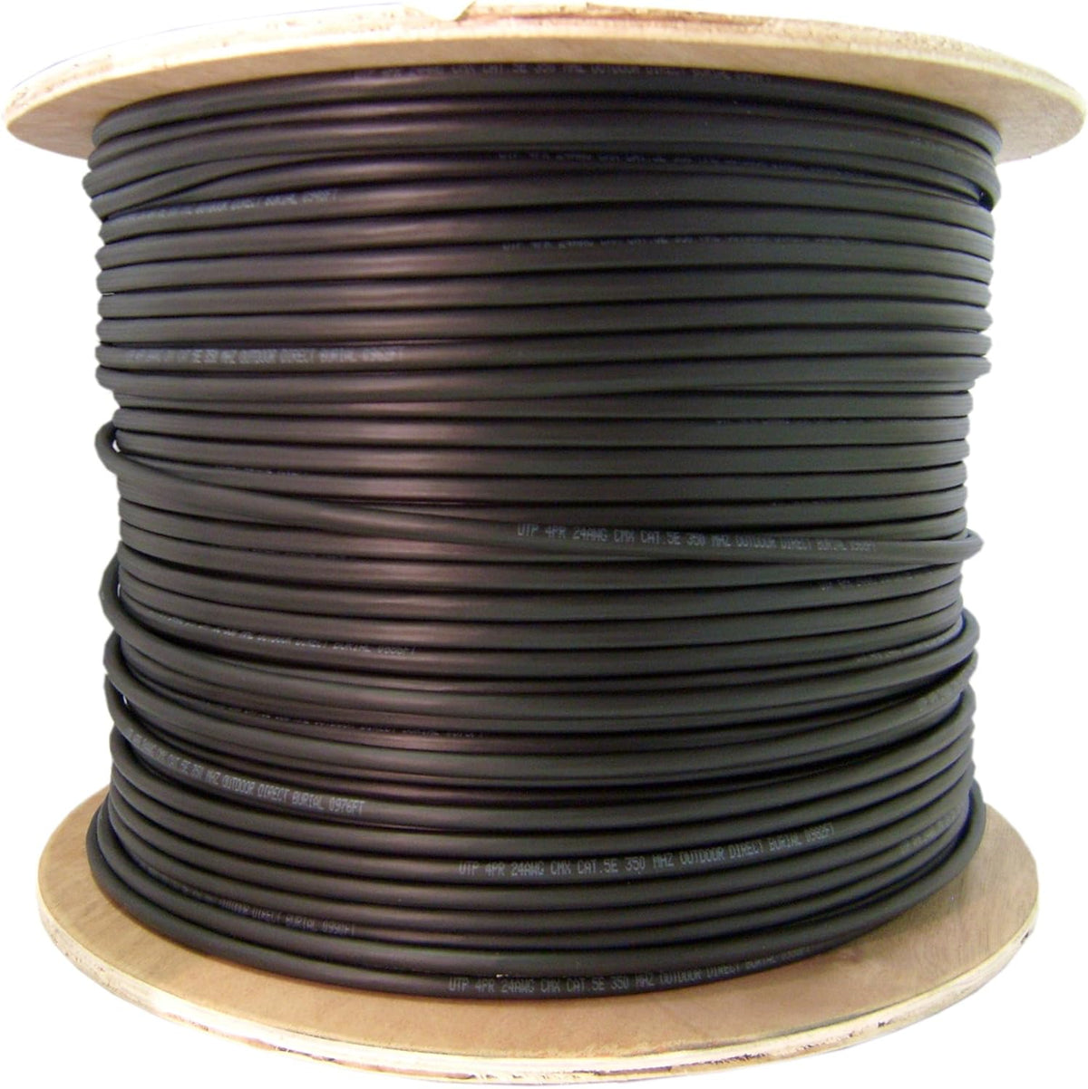 Black Shielded Cat6 Ethernet Cable, 1000 Feet, 23 AWG O95147
