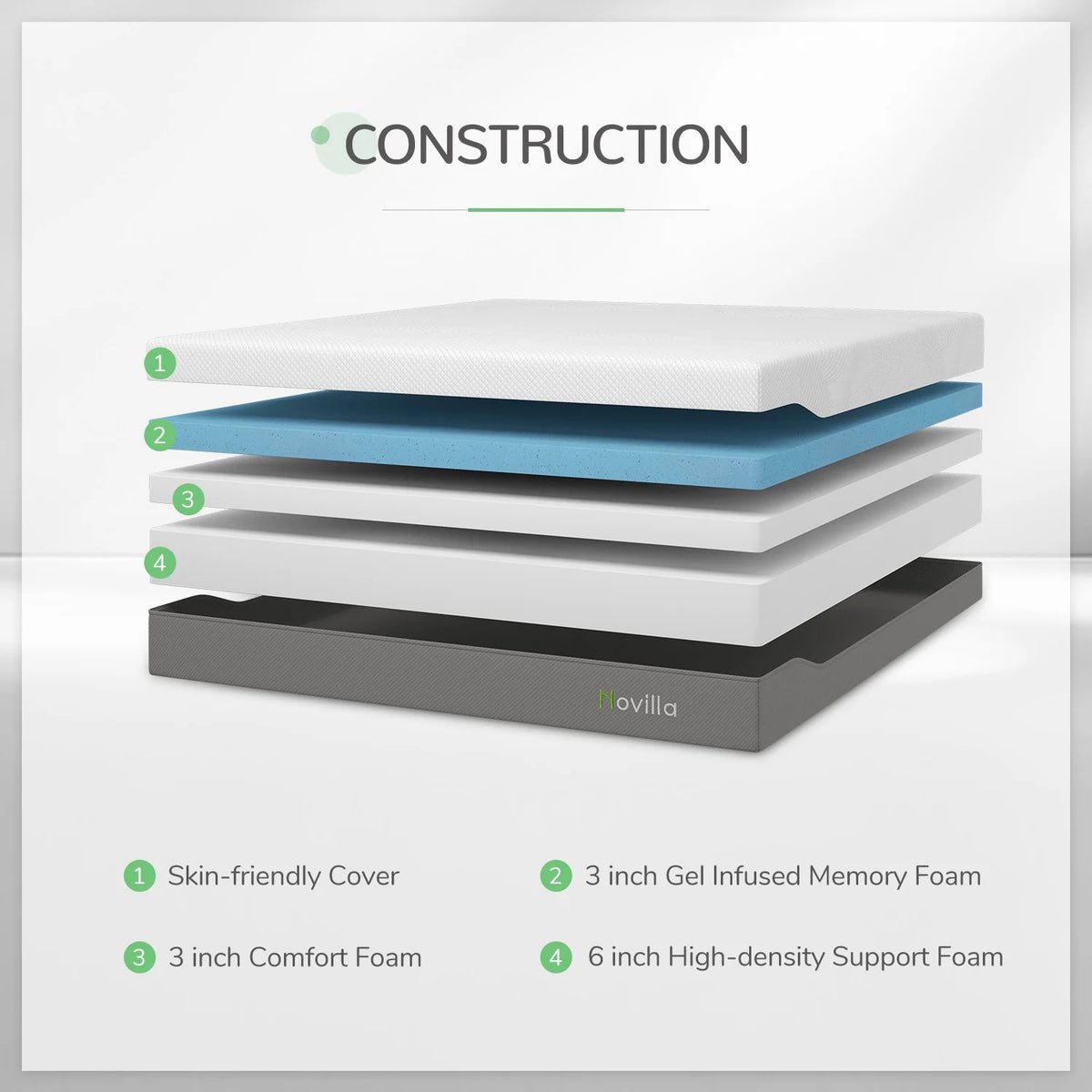 12 Gel Memory Foam Medium Firm Mattress, Full Size S14385