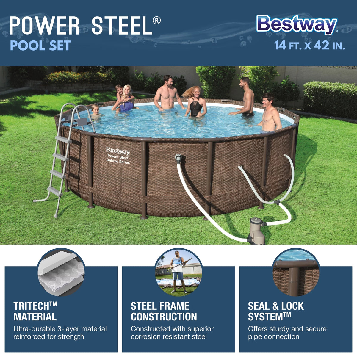 14' x 42 Round Above Ground Swimming Pool Set N931901