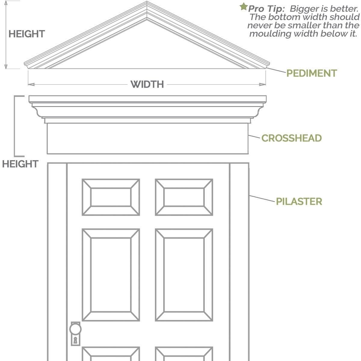 10x22W x 108x22H x 2x22P Two Equal Flat Panel PVC Pilaster with Decorative Capital & Base (Pair) Y255