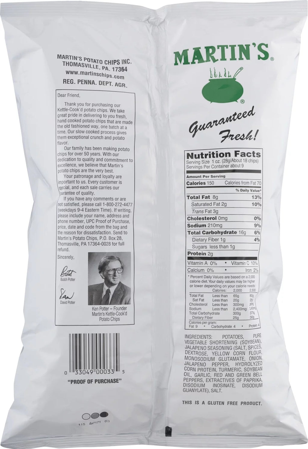 Jalapeno Potato Chips 8 Oz 4 Bags Q229
