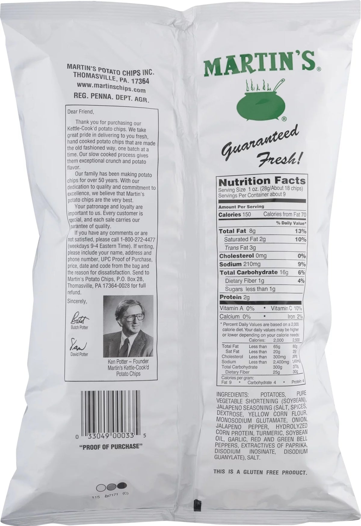 Jalapeno Potato Chips 8 Oz 4 Bags Q229