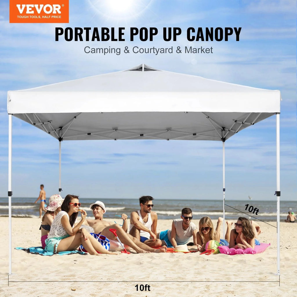 10 x 10 ft Pop Up Canopy Tent with Roller Bag and 4 Sandbags H573