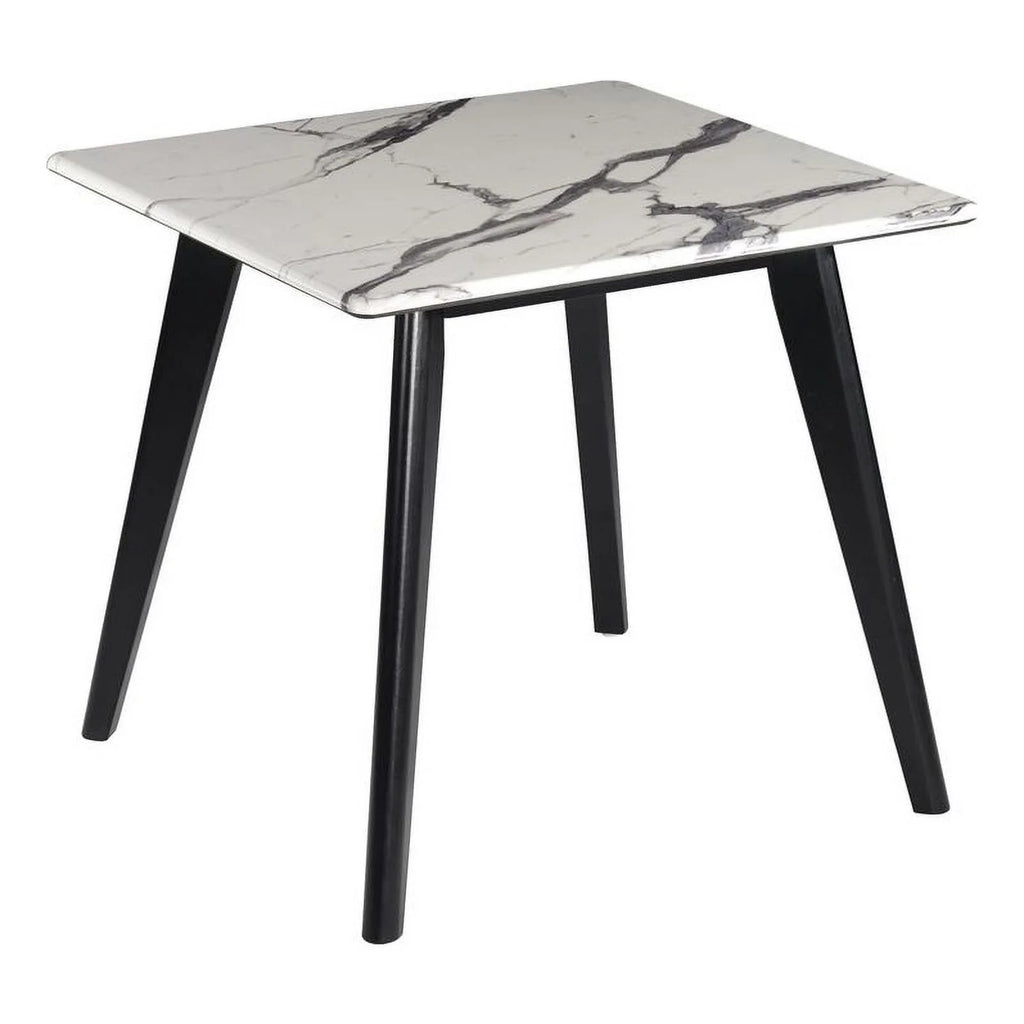 Wood Square Faux Marble Top End Table T7154