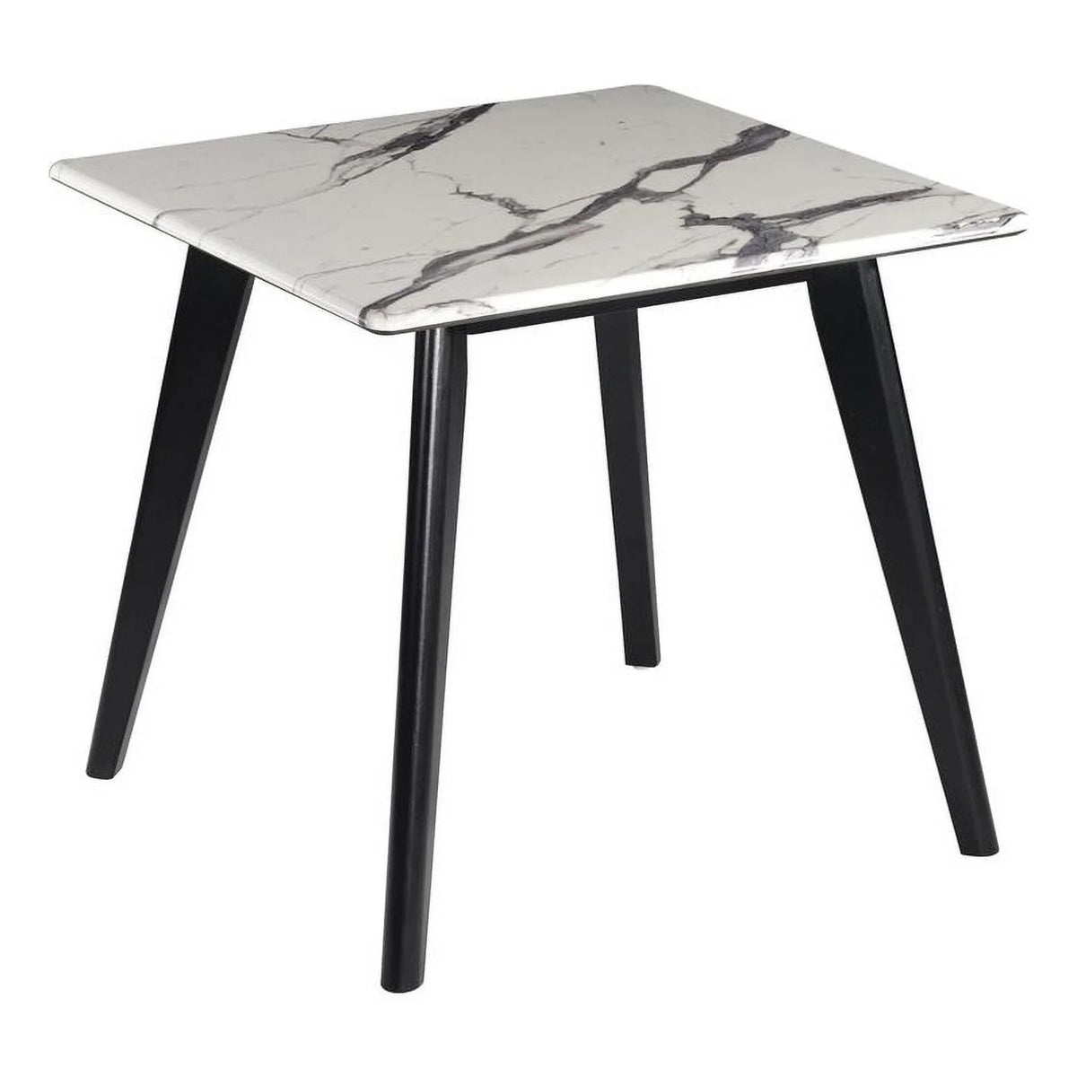 Wood Square Faux Marble Top End Table T7154