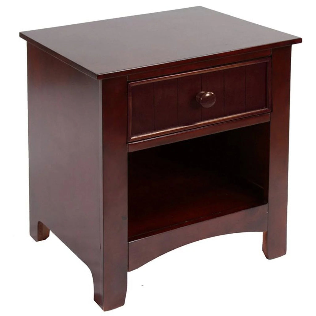 Solid Wood 1-Drawer Nightstand in Cherry D903