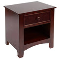 Solid Wood 1-Drawer Nightstand in Cherry D903