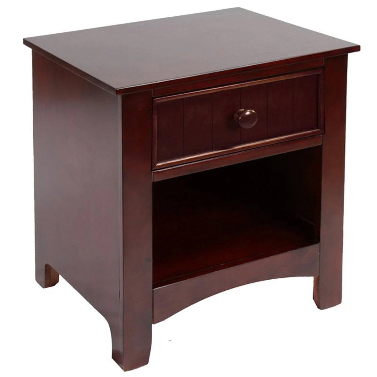 Solid Wood 1-Drawer Nightstand in Cherry D903
