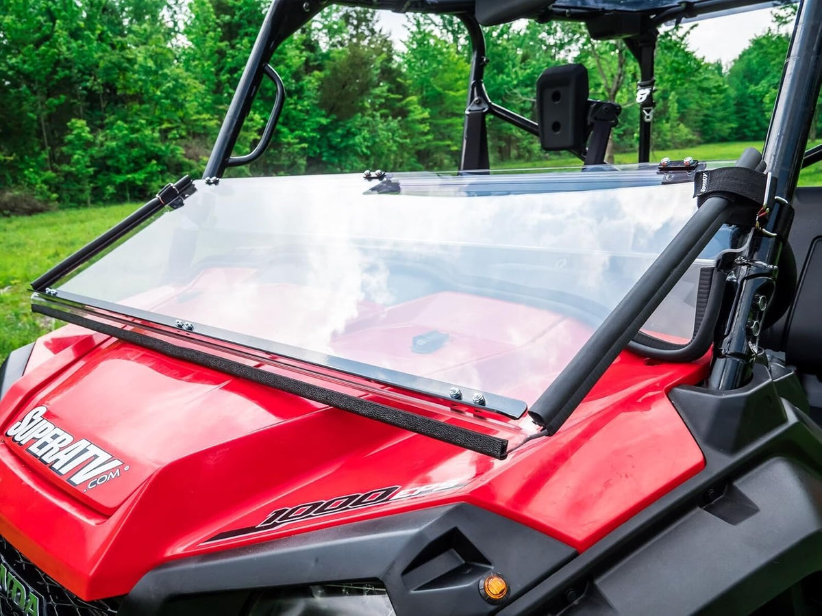 Heavy Duty Scratch Resistant Flip/Fold Down 2-in-1 Windshield 1/4 Thick Polycarbonate Hard Coated J29879