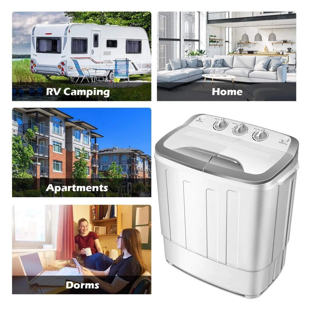 Compact Mini Washer Machine with 8 lbs Washing and 5 lbs Spin Dryer M248