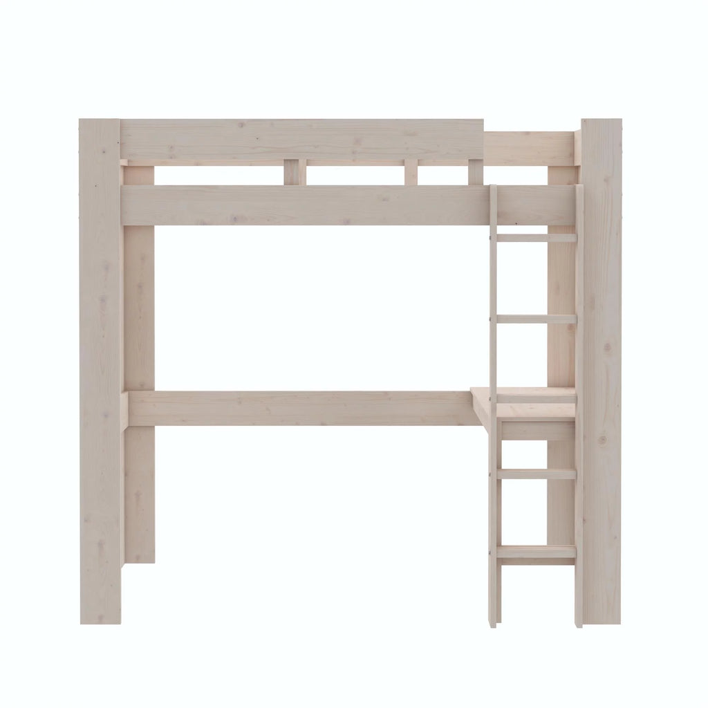Twin Solid Wood Loft Bed with Desk A530