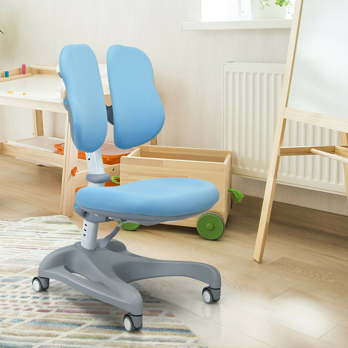 Kids Study Desk Chair with Sit-Brake Casters Q895531