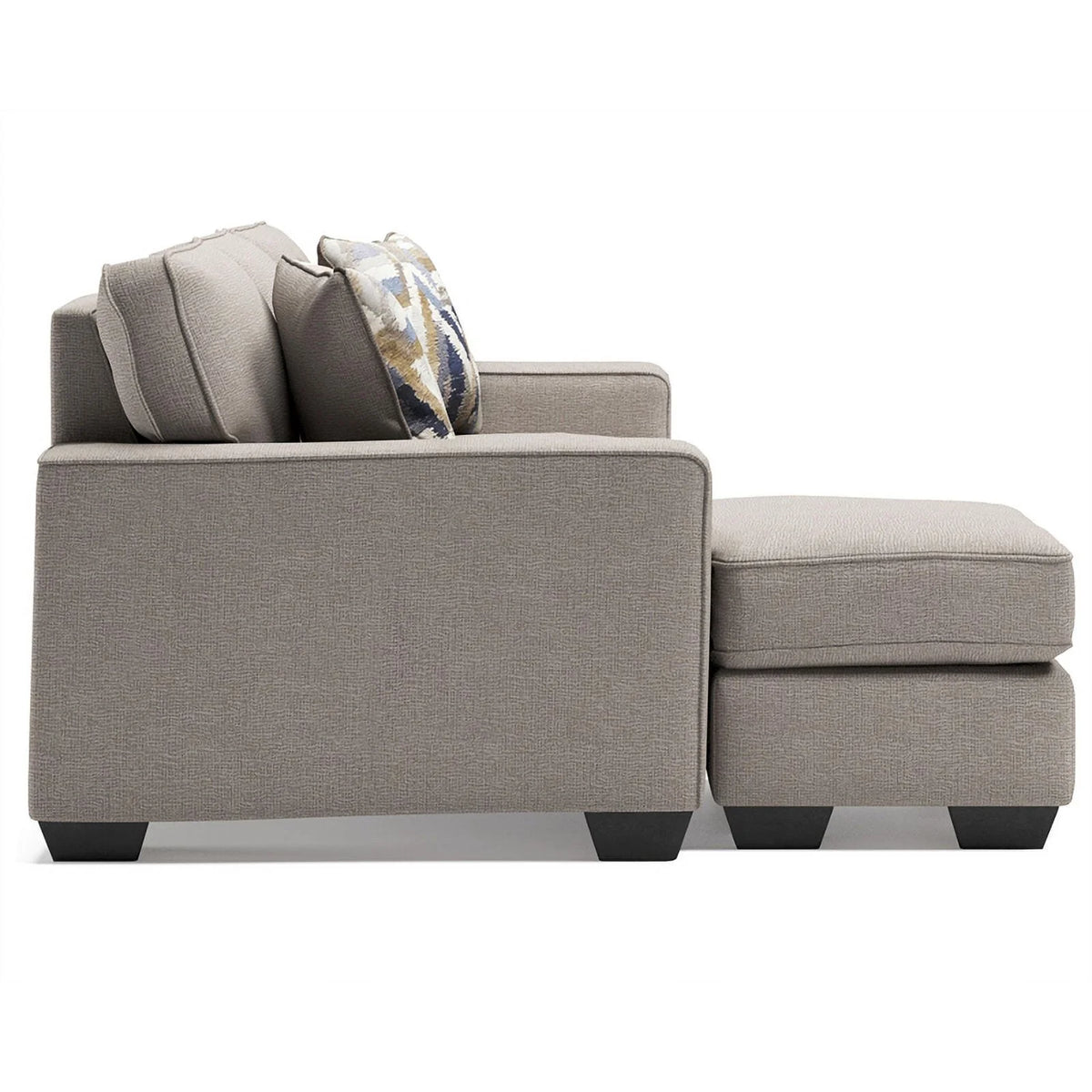 Modern Fabric & Wood Sofa Chaise in Stone Light Gray D125
