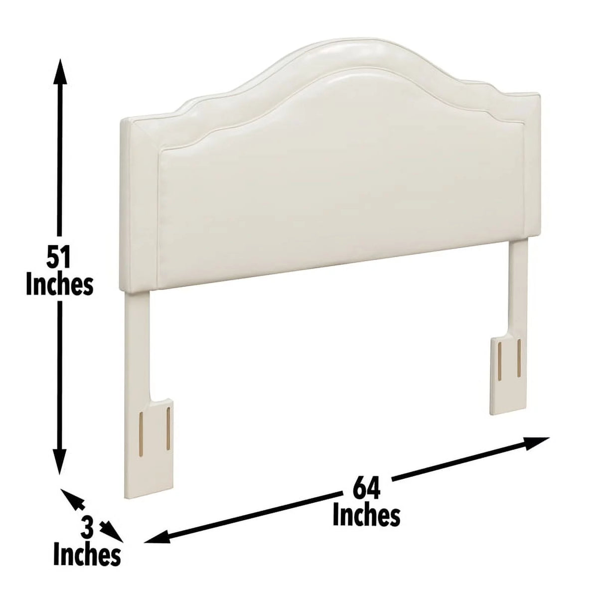 Cream Faux Leather Queen Headboard A420436