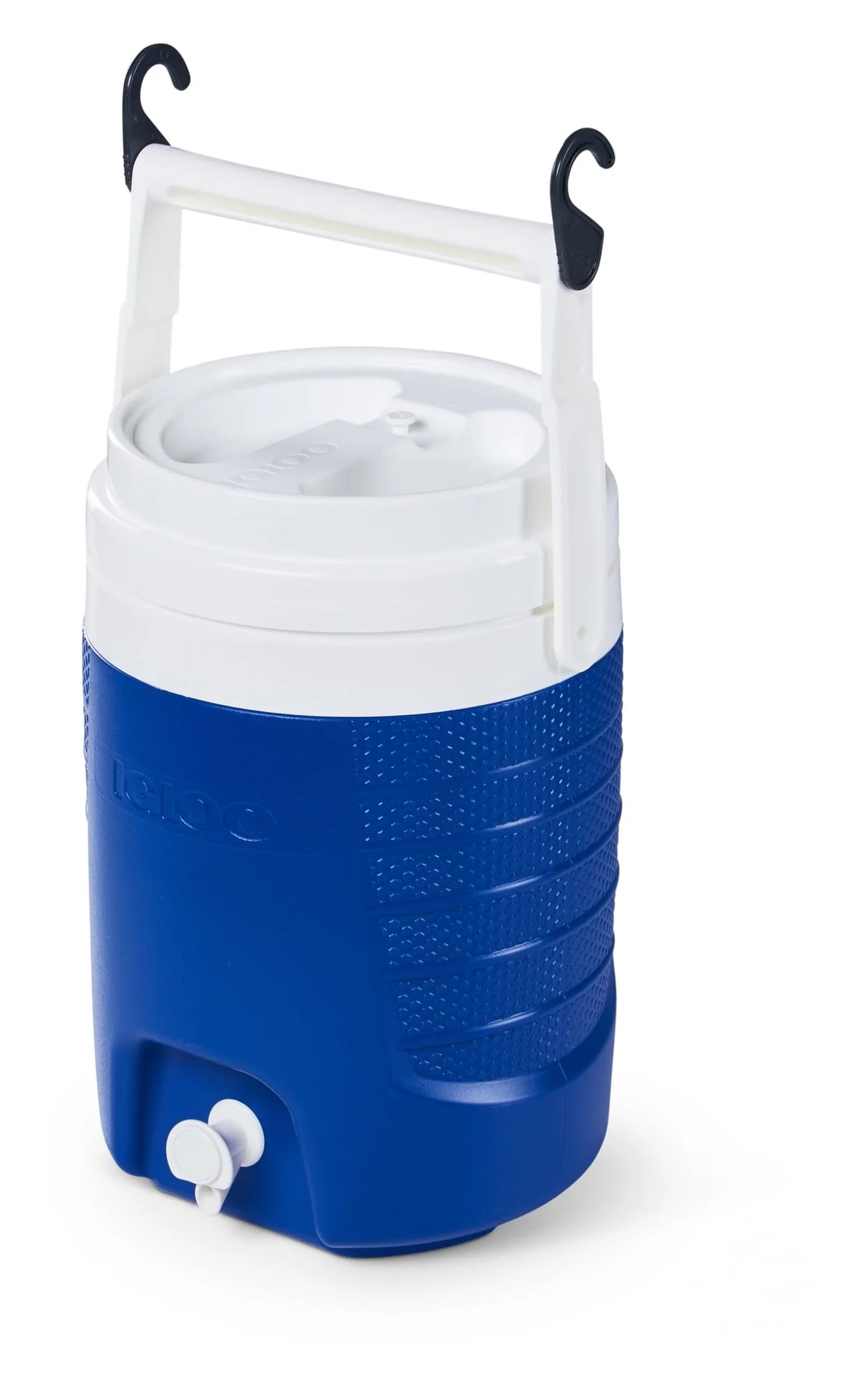 2-Gallon Plastic Beverage Jug with Hooks Blue Y338237