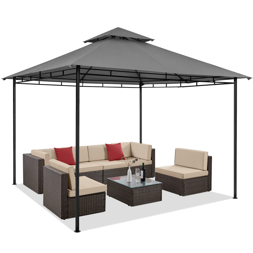 11×11 ft Outdoor Patio Gazebo Tent, Dark Gray K855