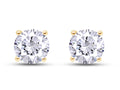4.5MM Round Cut Lab Created Moissanite Screw Back Stud Earrings In 18K Yellow Gold Over Sterling Silver J52461