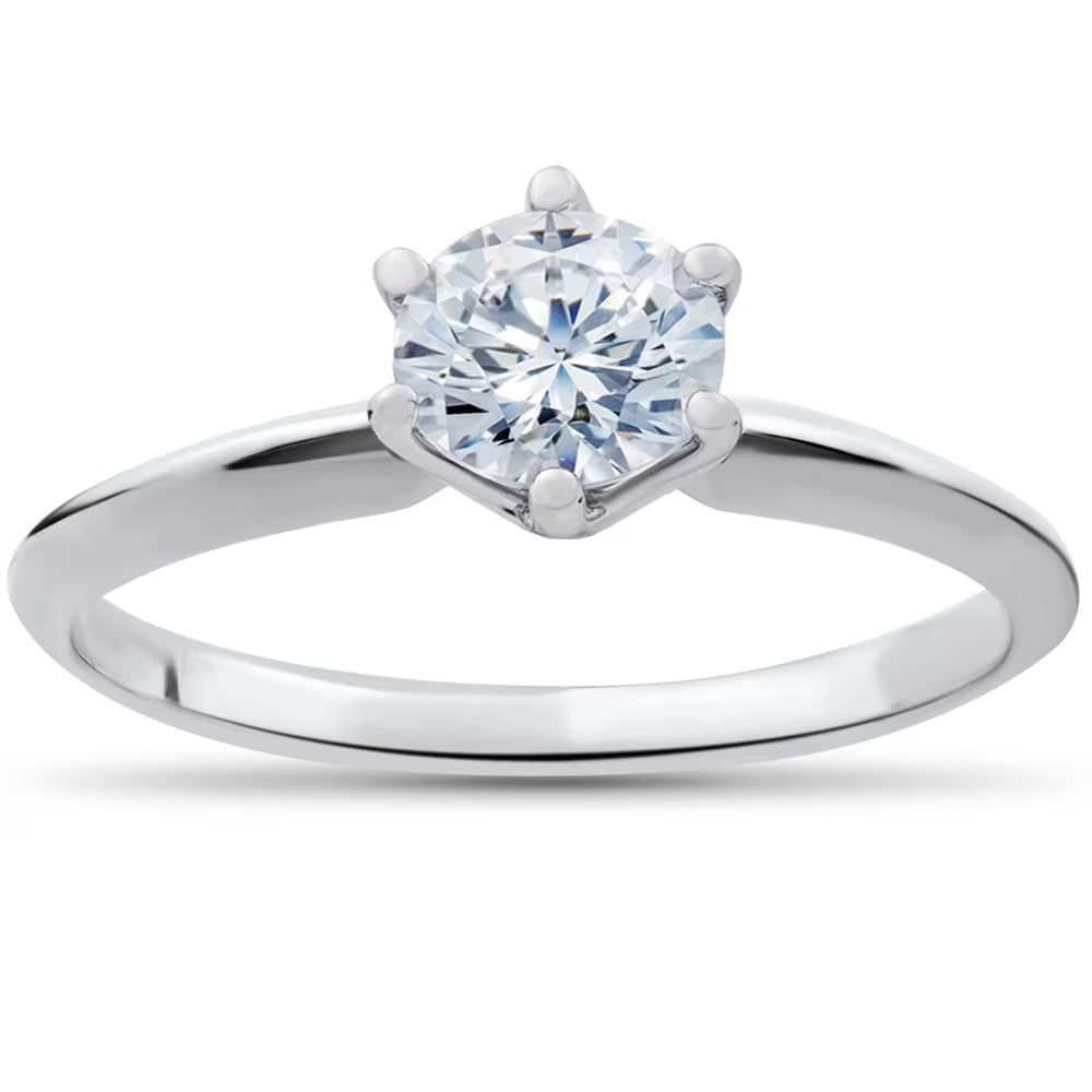 14K White Gold Solitaire Diamond Engagement Ring L1953
