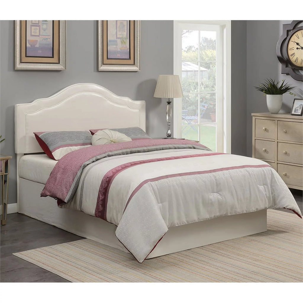Cream Faux Leather Queen Headboard A420436