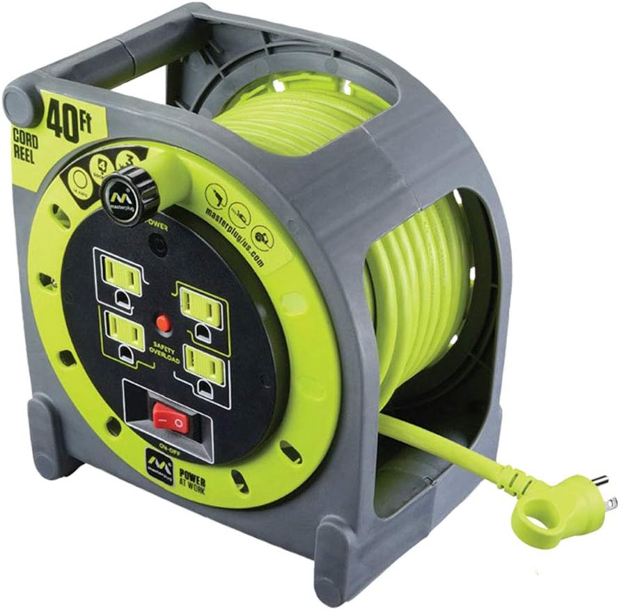 75 Feet 12AWG Power Outlet Cord Reel with USB Charging Ports C50628