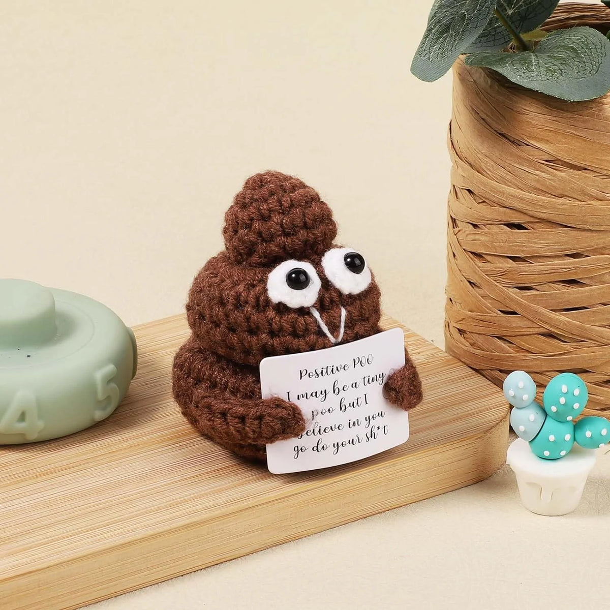 3 Inch Crochet Doll with Positive Cards Z43136