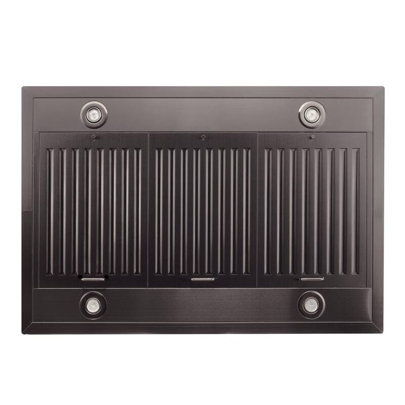 Black Stainless Steel Island Mount Range Hood K6405